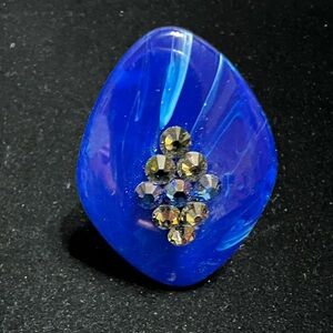 Tarina Tarantino blue lucite ring